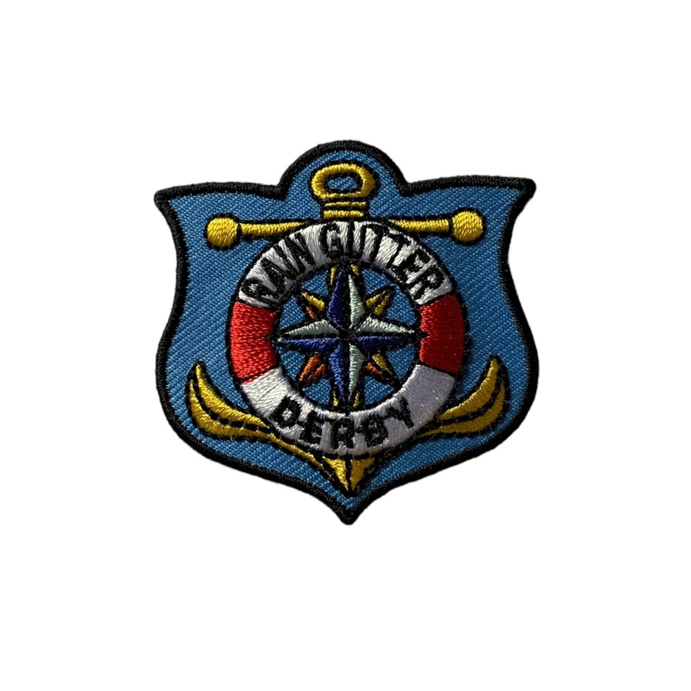 Rain Gutter Derby Iron on Patch